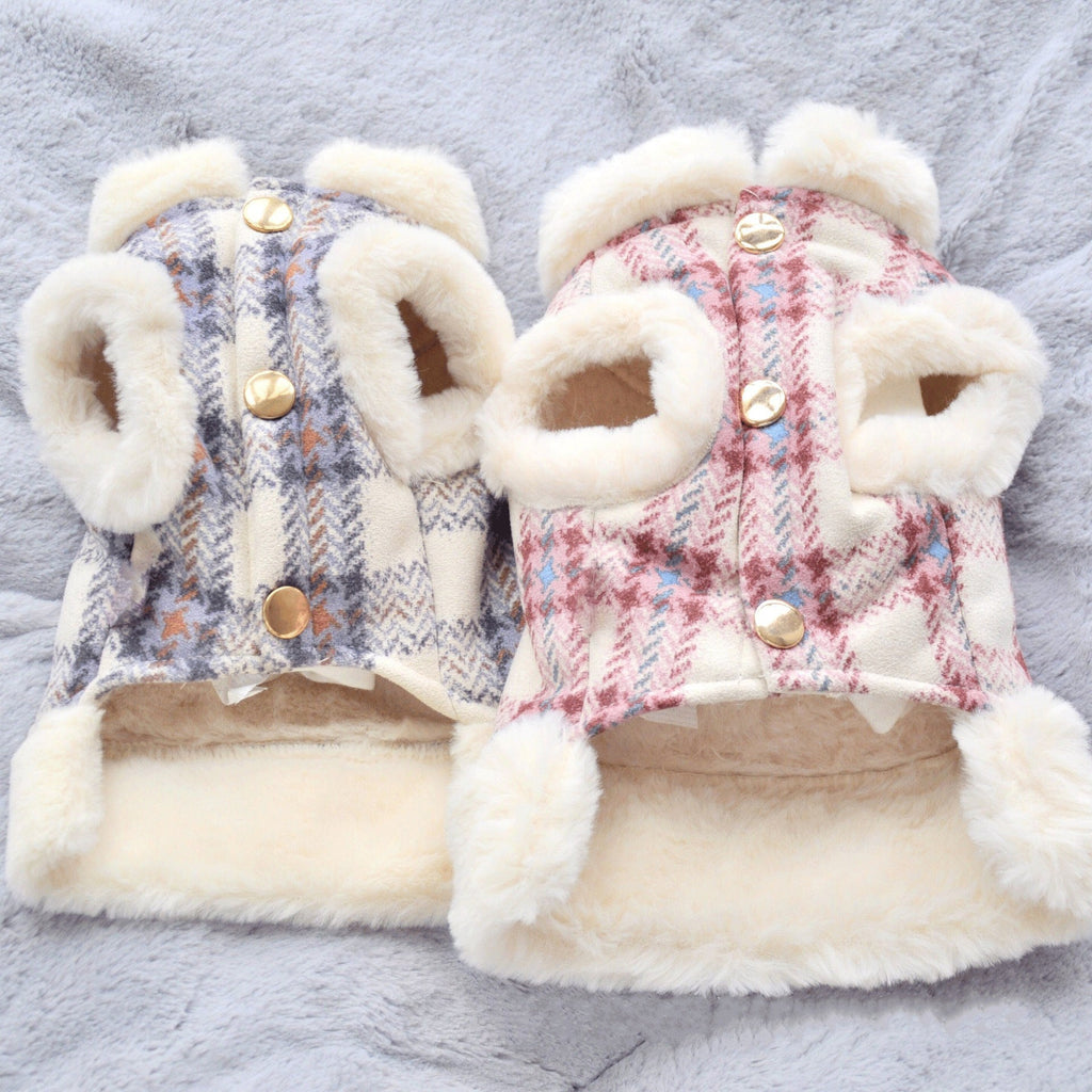 Dog clothing with warmth and plush that can be pulled vest teddy bear